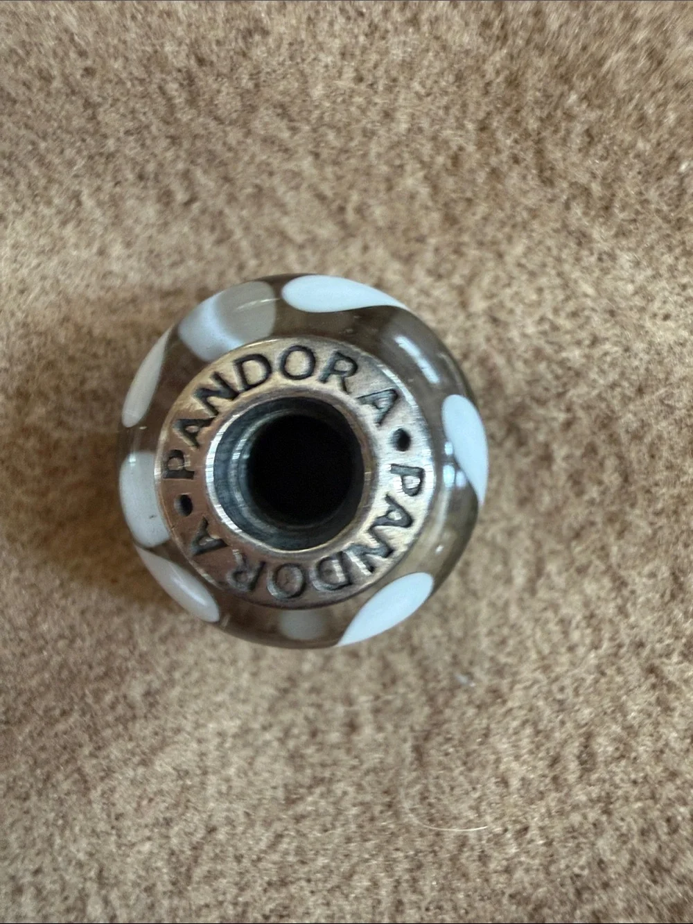 Pandora Black and White Swirl Bead
